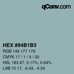 Color code: HEX #94B1B3 | qconv.com