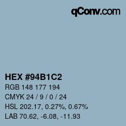 Color code: HEX #94B1C2 | qconv.com