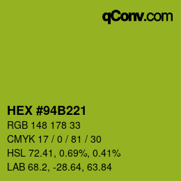 颜色代码: HEX #94B221 | qconv.com
