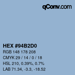 Color code: HEX #94B2D0 | qconv.com