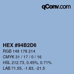 カラーコード: HEX #94B2D6 | qconv.com