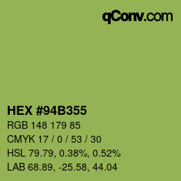 Color code: HEX #94B355 | qconv.com