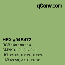 Color code: HEX #94B472 | qconv.com