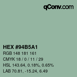 Color code: HEX #94B5A1 | qconv.com