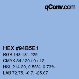 Color code: HEX #94B5E1 | qconv.com