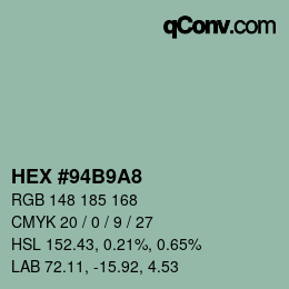 Color code: HEX #94B9A8 | qconv.com