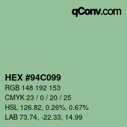 Color code: HEX #94C099 | qconv.com