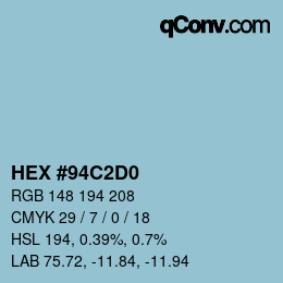 Color code: HEX #94C2D0 | qconv.com