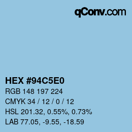 Color code: HEX #94C5E0 | qconv.com