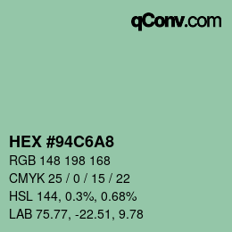 Color code: HEX #94C6A8 | qconv.com