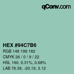 Color code: HEX #94C7B6 | qconv.com