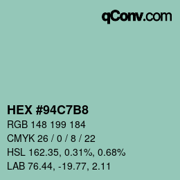 Color code: HEX #94C7B8 | qconv.com
