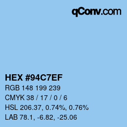 Color code: HEX #94C7EF | qconv.com