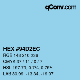 Color code: HEX #94D2EC | qconv.com