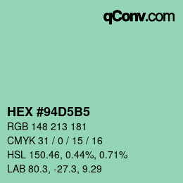 Color code: HEX #94D5B5 | qconv.com