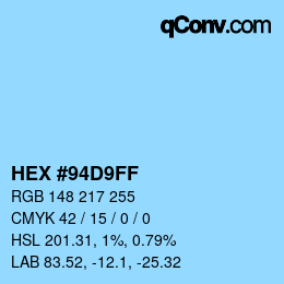 Color code: HEX #94D9FF | qconv.com