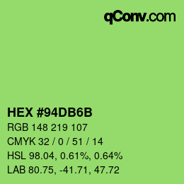 カラーコード: HEX #94DB6B | qconv.com