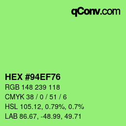 Color code: HEX #94EF76 | qconv.com