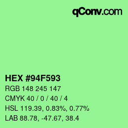 Color code: HEX #94F593 | qconv.com