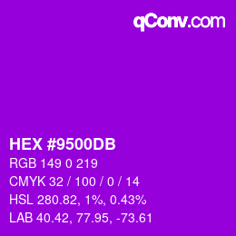 Color code: HEX #9500DB | qconv.com