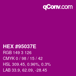Color code: HEX #95037E | qconv.com