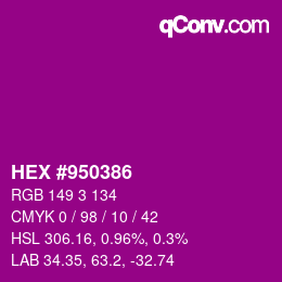 Color code: HEX #950386 | qconv.com