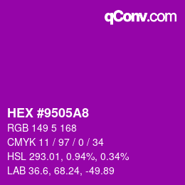 Color code: HEX #9505A8 | qconv.com