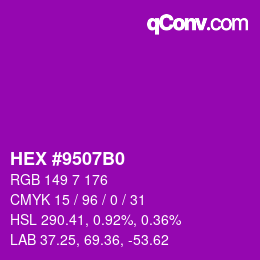 Color code: HEX #9507B0 | qconv.com