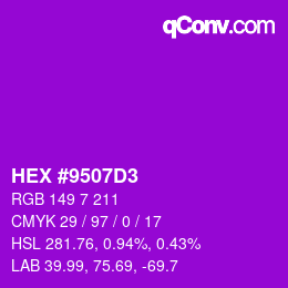 Color code: HEX #9507D3 | qconv.com