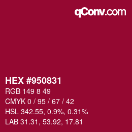 Color code: HEX #950831 | qconv.com