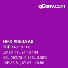 Color code: HEX #950AA8 | qconv.com