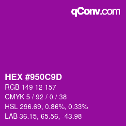 Color code: HEX #950C9D | qconv.com