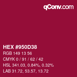 Farbcode: HEX #950D38 | qconv.com