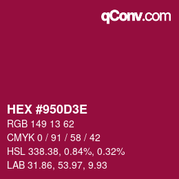 Color code: HEX #950D3E | qconv.com