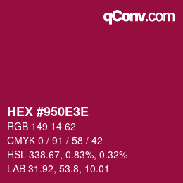 Color code: HEX #950E3E | qconv.com