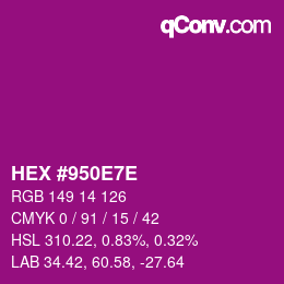 Color code: HEX #950E7E | qconv.com