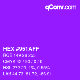 Color code: HEX #951AFF | qconv.com