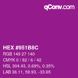 Color code: HEX #951B8C | qconv.com