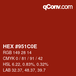 Color code: HEX #951C0E | qconv.com