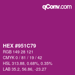 Color code: HEX #951C79 | qconv.com