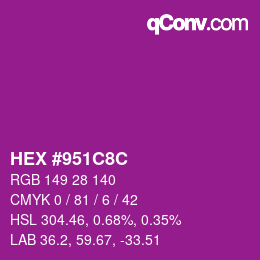 Color code: HEX #951C8C | qconv.com