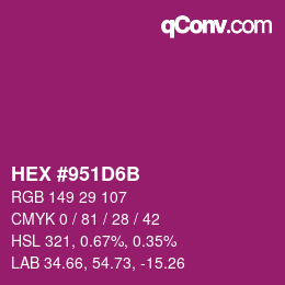 Color code: HEX #951D6B | qconv.com