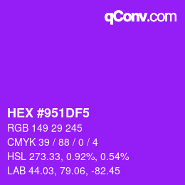 Color code: HEX #951DF5 | qconv.com