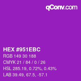 カラーコード: HEX #951EBC | qconv.com