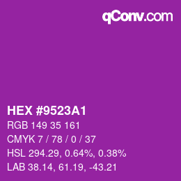 Color code: HEX #9523A1 | qconv.com