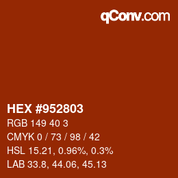 Color code: HEX #952803 | qconv.com