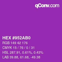 Color code: HEX #952AB0 | qconv.com