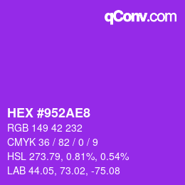 Color code: HEX #952AE8 | qconv.com