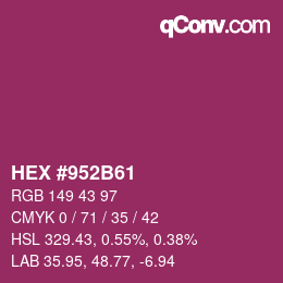 Color code: HEX #952B61 | qconv.com