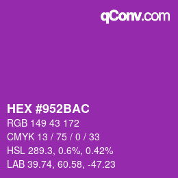 Color code: HEX #952BAC | qconv.com